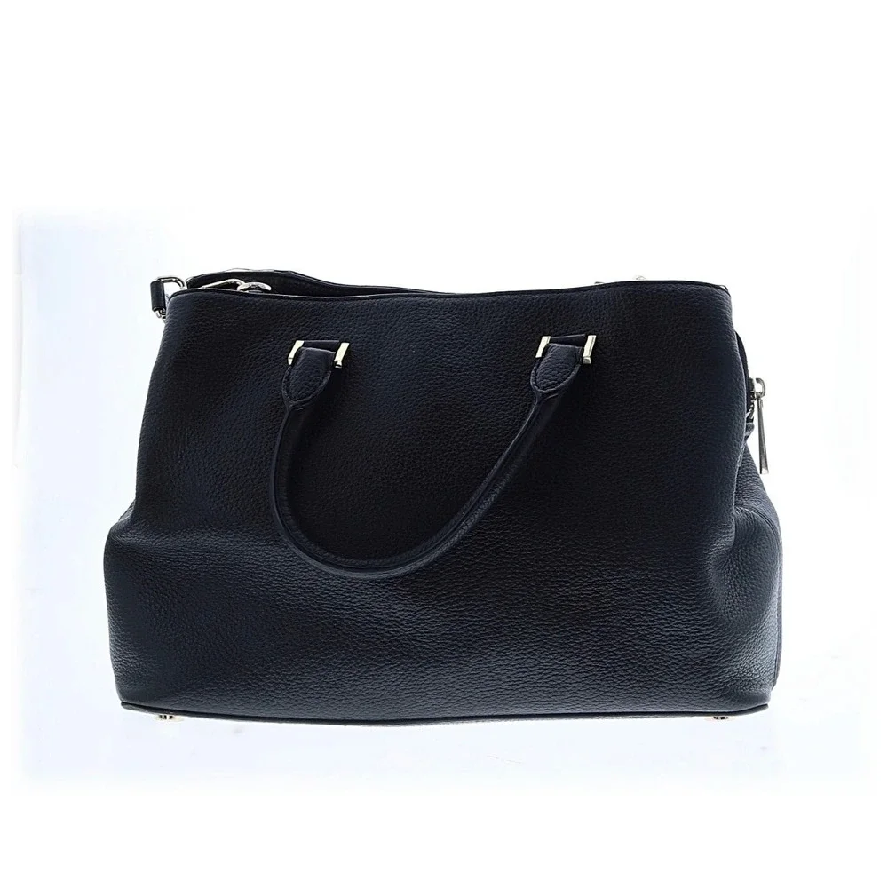 Michael Kors Black Pebbled Leather Mercer Satchel Gold Hardware Crossbody‎ Bag